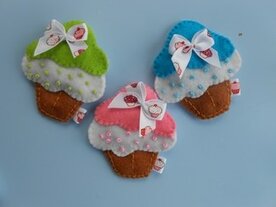 Pakket Kleurige cupcake magneten
