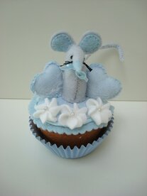 Materiaal pakket Cupcake muisje blauw