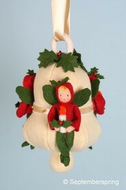 Patroonblad Kerstklok met Elfjes.