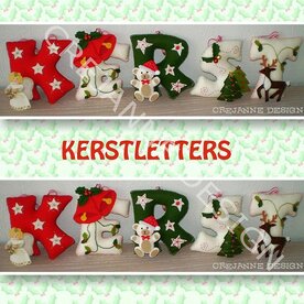 Patroonblad Kerst letters