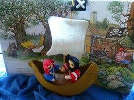 Patroonblad Piratenschip met piraten