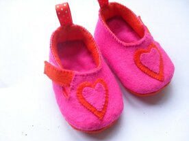 Patroonblad Babyslofjes Hartjes