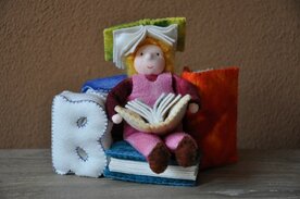 Patroonblad Alfie leest een boek