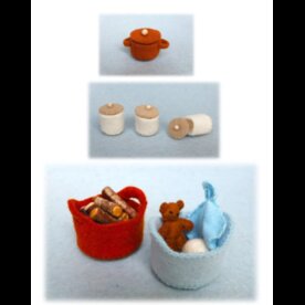 Pakket Mand, beertje, voorraad potten en pan