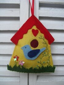 Pakket Vogelhuisje geel