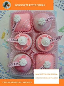 Pakket Geboorte petit fours roze