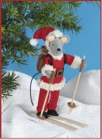 Pakket Kerstmuis op skie&#039;s