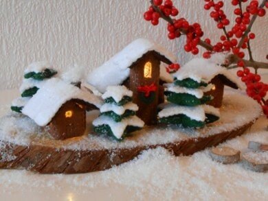 Pakket Winterdorpje met led verlichting
