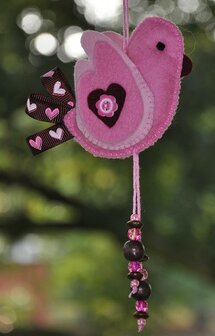 Pakket Vogel met hartjes lint
