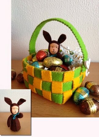 Pakket gevlochten Paasmandje