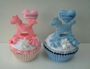 Materiaalpakket cupcake hobbelpaard blauw