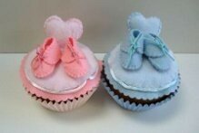 Materiaal pakket Cupcake babyschoentjes blauw