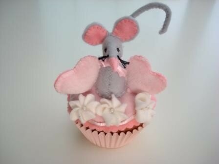 Materiaal pakket Cupcake muisje roze