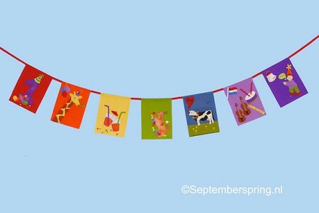 Patroonblad Verjaardagsliedjes vlaggen.