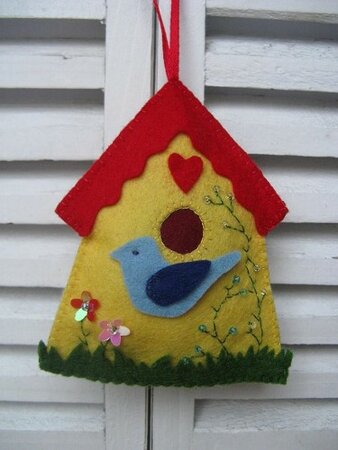 Pakket Vogelhuisje geel