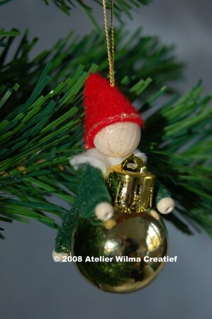 Pakket Kerstkabouter op kerstballetje