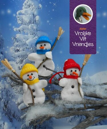 Pakket Sneeuwpopjes Geel rood en blauw