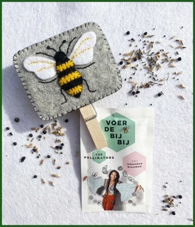 Pakket Bijen label voer de bij bij