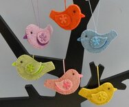 Pakket 6 Vrolijke Vogeltjes marmer