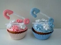 Materiaal pakket cupcake veiligheidsspeld roze