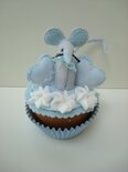 Materiaal pakket Cupcake muisje blauw