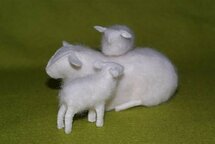 Spelen met mama-schaap.