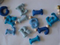 Naamhanger letters blauw tinten