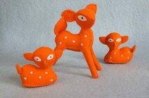 Patroonblad Drie oranje hertjes