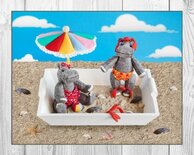 Patroonblad Nijlpaardjes aan zee