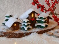 Pakket Winterdorpje met led verlichting