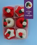 Pakket Petit fours kerst warm  rood- ecru