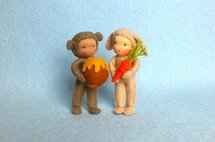 Pakket Beertje met honingpot en konijntje met wortel