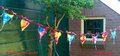 patroonblad Feestslinger met vlaggetjes