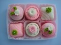 Pakket Heerlijke petit fours 6 stuks roze creme